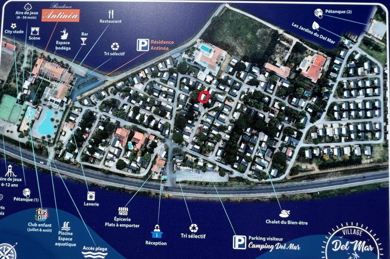 Camping Del Mar 10, Mobil Home Petit Paradis, 6 Personnes, Bord De Mer, Camping Del Mar Village Аржеле-сюр-Мер Екстериор снимка